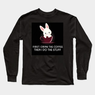 bunnies with coffee Long Sleeve T-Shirt